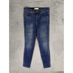 Madewell Jeans Womens 27 Blue Dark Wash Denim 10" High Rise Skinny Stretch